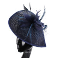 High Quality Fancy Design Gold Sinamay Fabric Women Feather Fascinator For Party